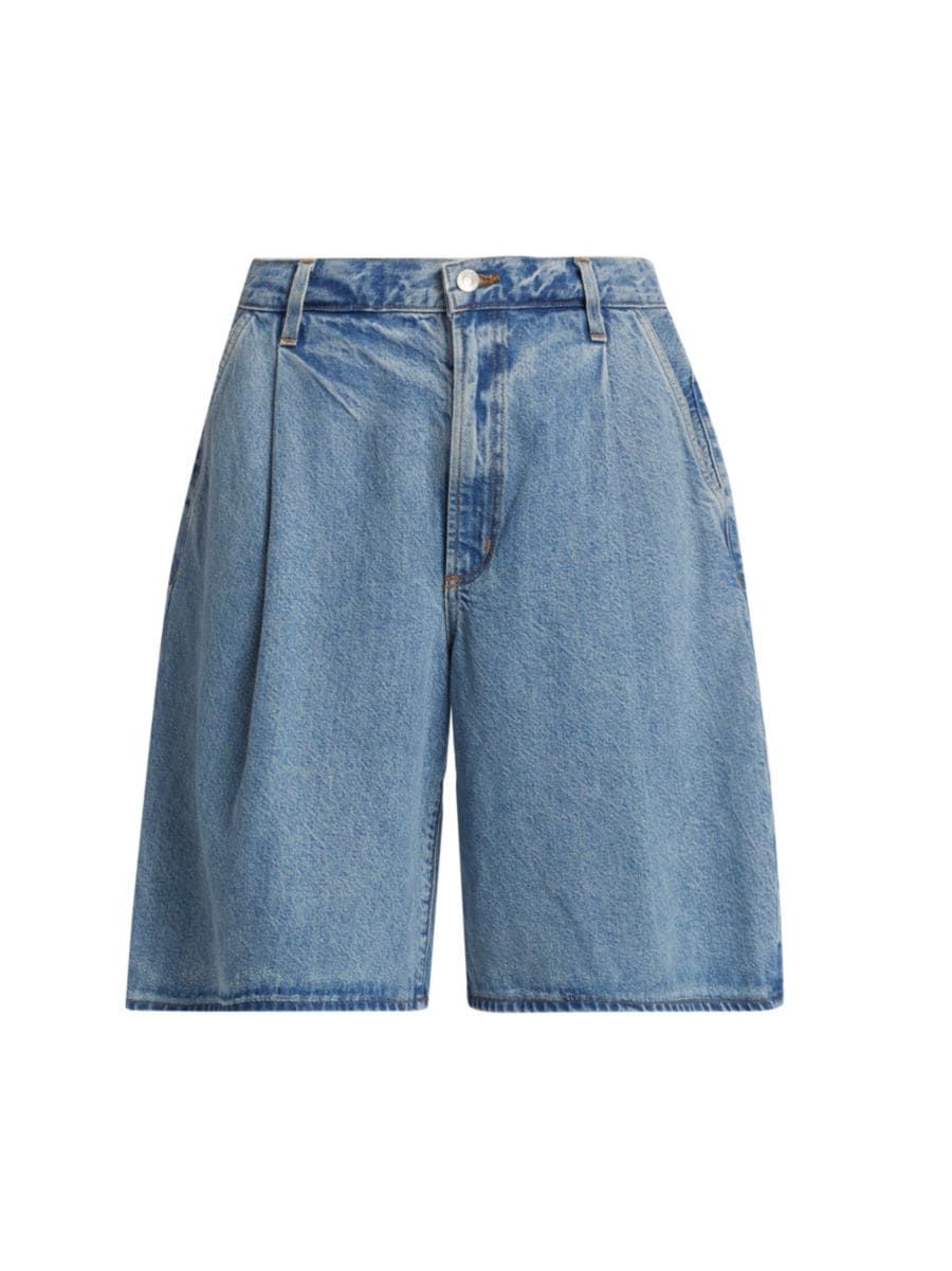 Ellis Denim Wide-Leg Trousers Shorts | Saks Fifth Avenue