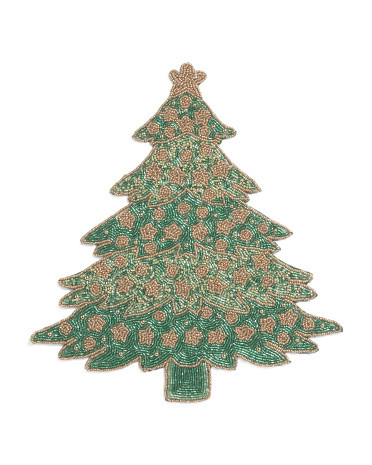 Figural Christmas Tree Beaded Placemat | TJ Maxx