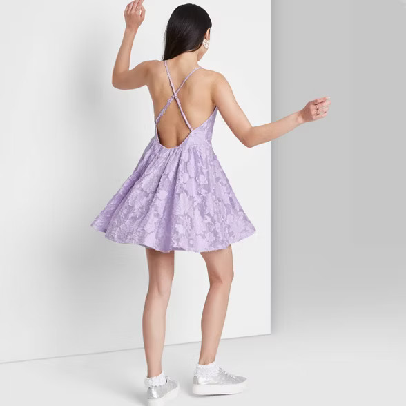 Women's Sleeveless Open Back Jacquard Skater Dress - Wild Fable™ | Target