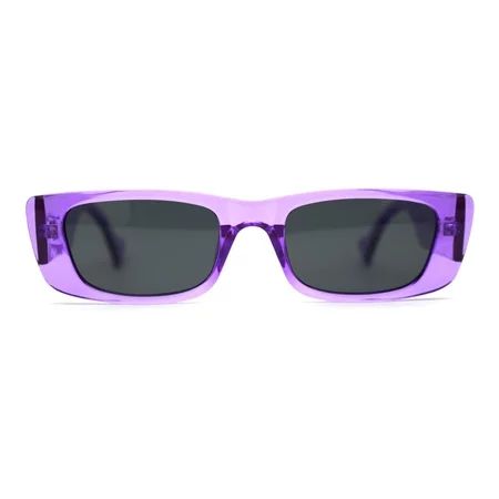 Neon Pop Color Mod Square Rectangle Retro Sunglasses Purple Black | Walmart (US)