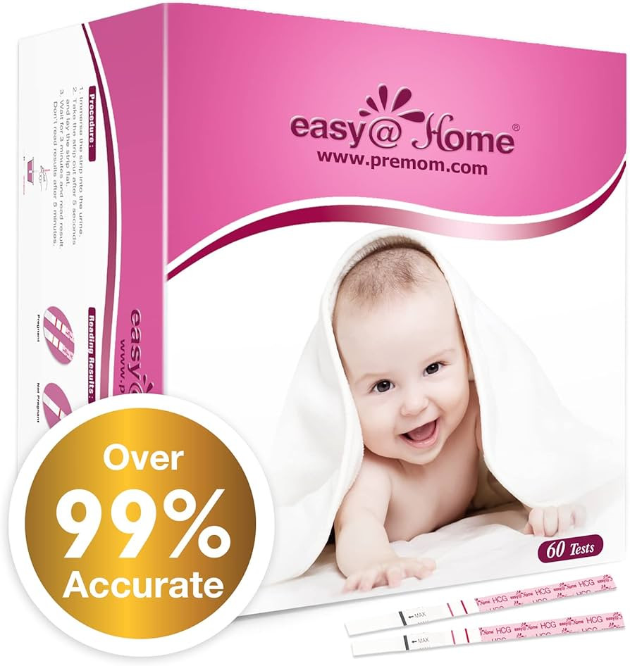 Easy@Home Branded 60 Pregnancy Tests, FSA Eligible, Powered by Premom Ovulation Predictor iOS and... | Amazon (US)