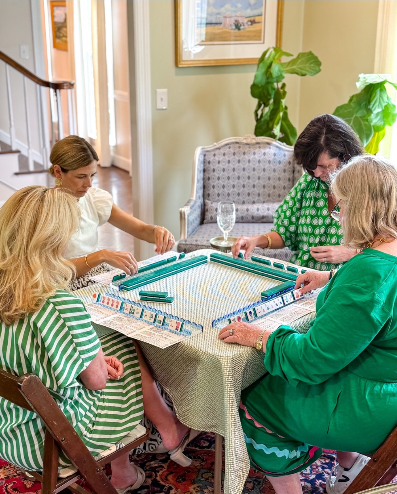 We love playing mahjong in Lyn’s pretty living room!

#LTKParties #LTKHome