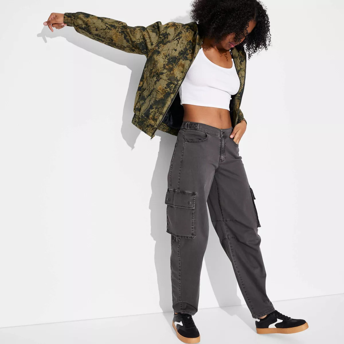 Women's Mid-Rise Barrel Cargo Pants - Wild Fable™ | Target