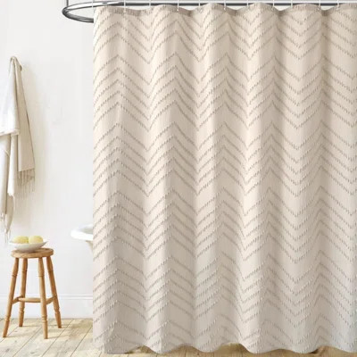 Extra Long Tufted Chevron Striped Shower Curtains | Wayfair North America