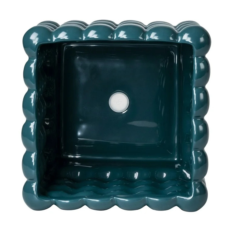 Mainstays 6”D x 5.7”H Square Ceramic Dot Planter, Teal - Walmart.com | Walmart (US)
