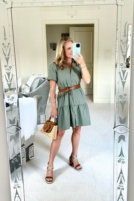 Brochu Walker All the perfect Spring neutrals for anywhere you want to go! Agave army green mini Havana dress with short sleeves and tiered ruffle skirt Leather wrap belts 

All fit true to size I’m 5’2” tall and wearing XS

#LTKSeasonal #LTKstyletip #LTKover40