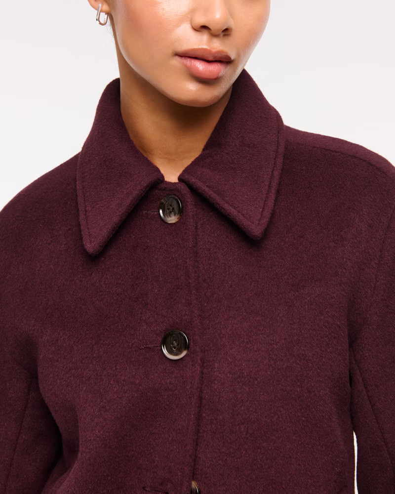 Wool-Blend Short Coat | Abercrombie & Fitch (US)