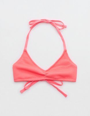 Aerie Crinkle Halter Voop Bikini Top | Aerie