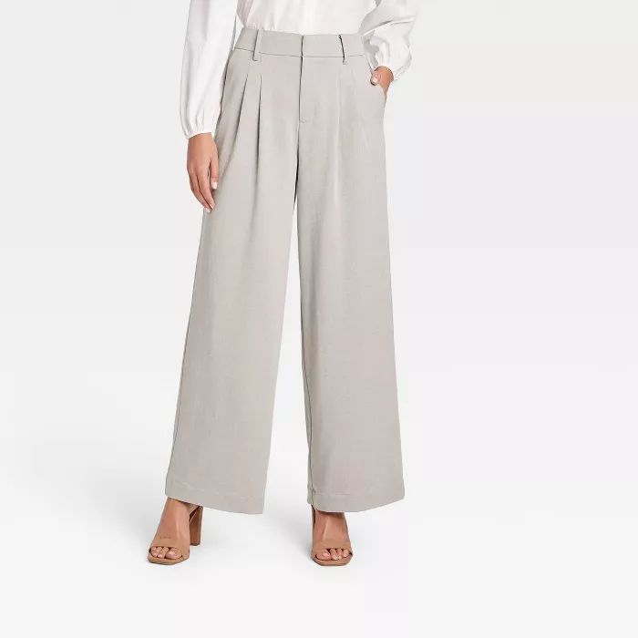 Women's Mid-Rise Wide Leg Trousers - A New Day™ | Target