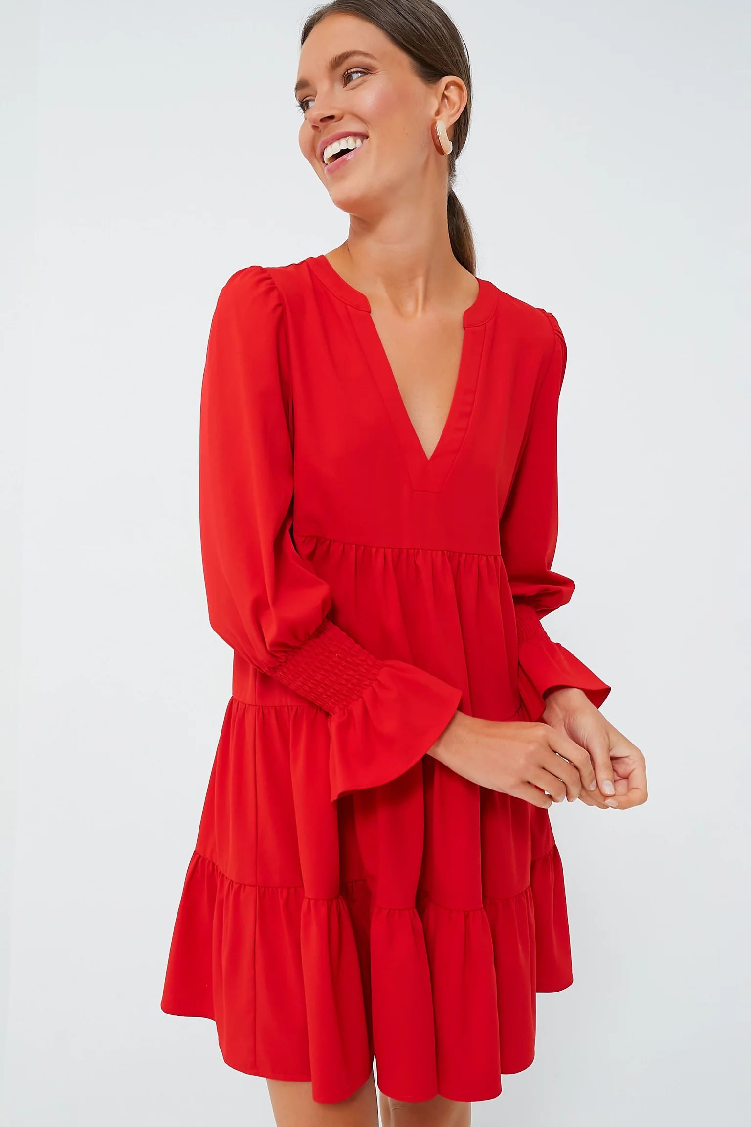 Red Crepe Kenzo Dress | Tuckernuck (US)