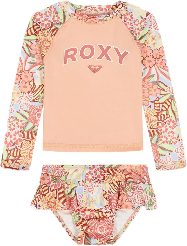 Roxy Girls Two-Piece Rash Guard Swim Set with Bikini Bottoms | Amazon (US)