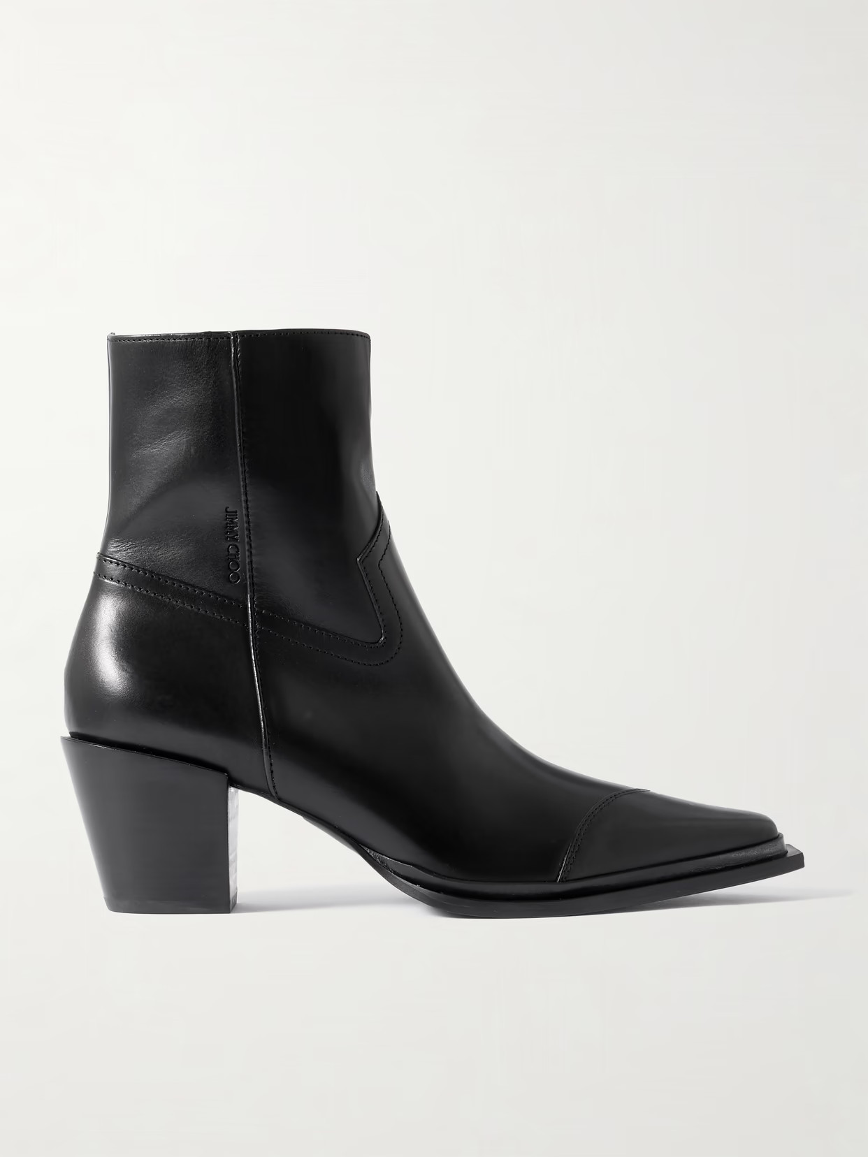 Jimmy Choo - Cece 60 Leather Ankle Boots - Black | NET-A-PORTER (US)