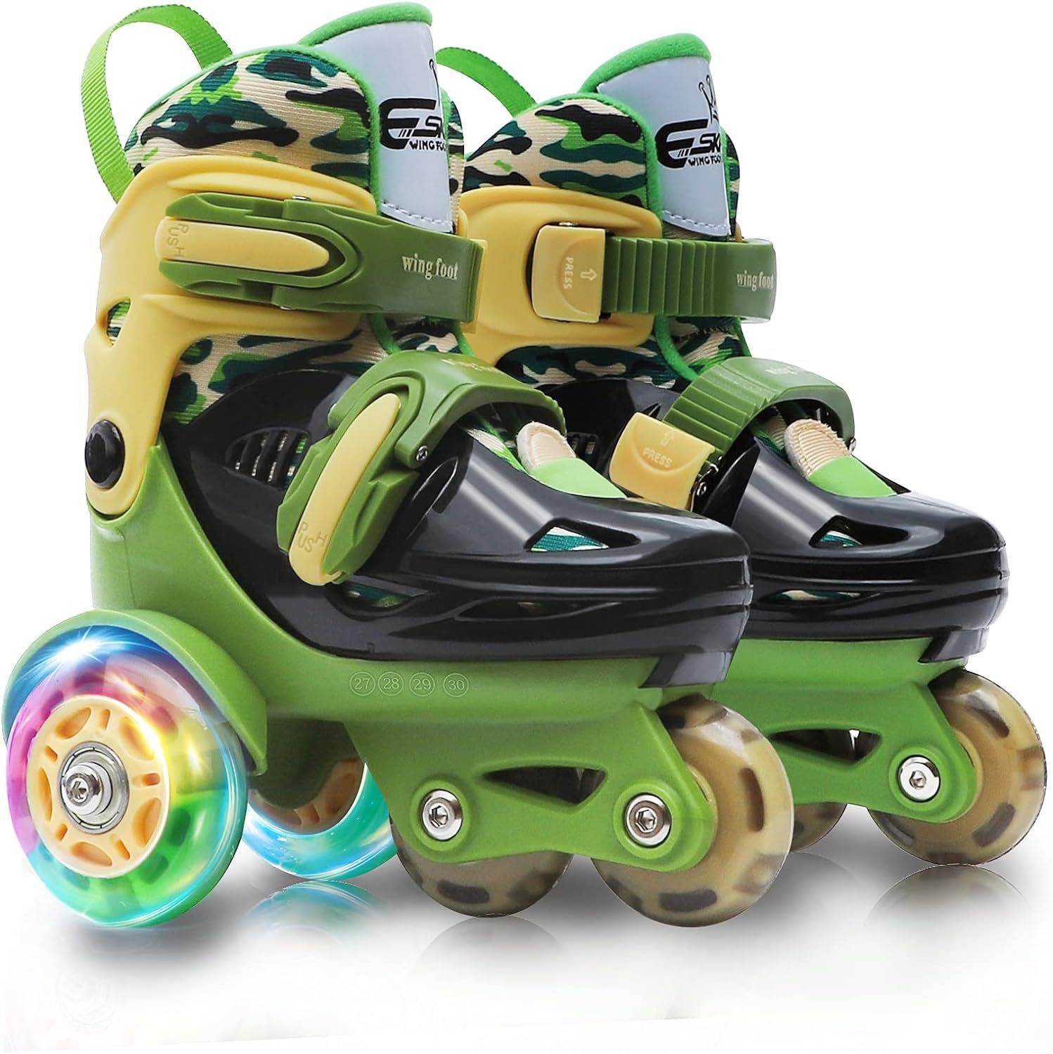 Adjustable Roller Skates for Kids Girls Ladies with Light Up Flash LED Wheels(Age 3-9),Three-Poin... | Amazon (US)