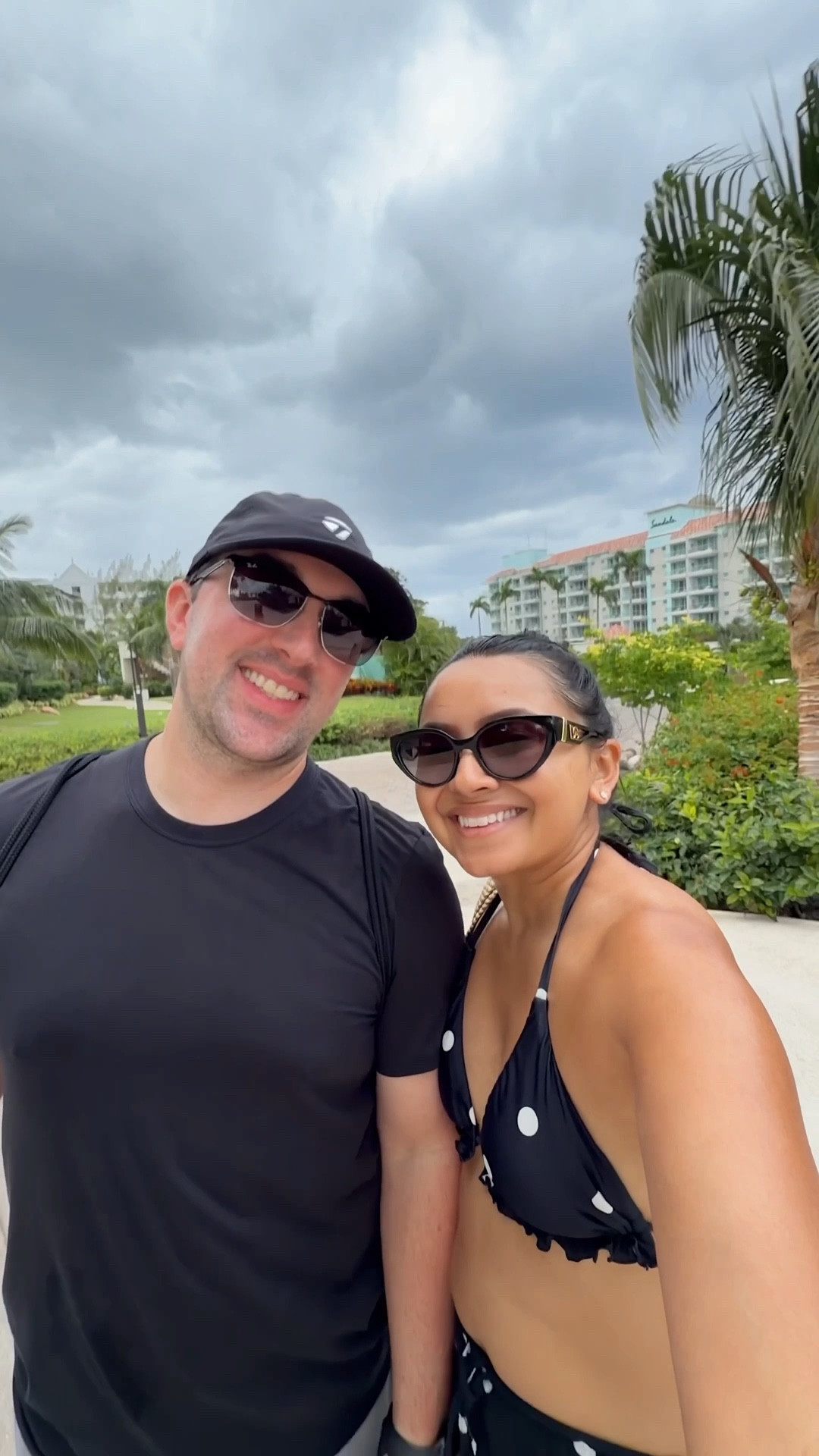 Pajamas size small petite TTS 
Swimsuit top size xs TTS 
Swimsuit bottoms size small TTS 
Polka dot pants size xs TTS 
Brown polka dot dress size xs petite TTS 
Clear heels size 5 TTS 

#LTKdayinmylife #LTKTravel #LTKvlog