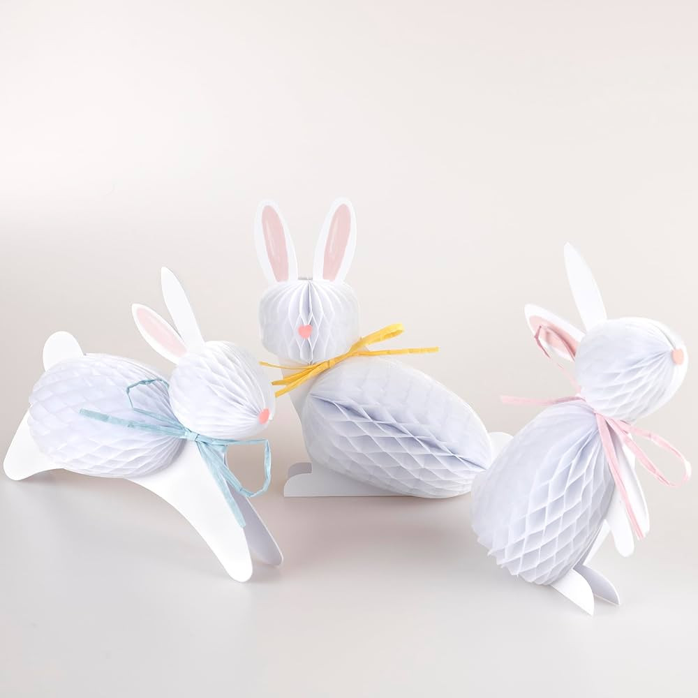 Meri Meri Easter Bunny Honeycomb Decorations (Pack of 6). 3D Honeycomb Easter Decorations, Hidden... | Amazon (US)