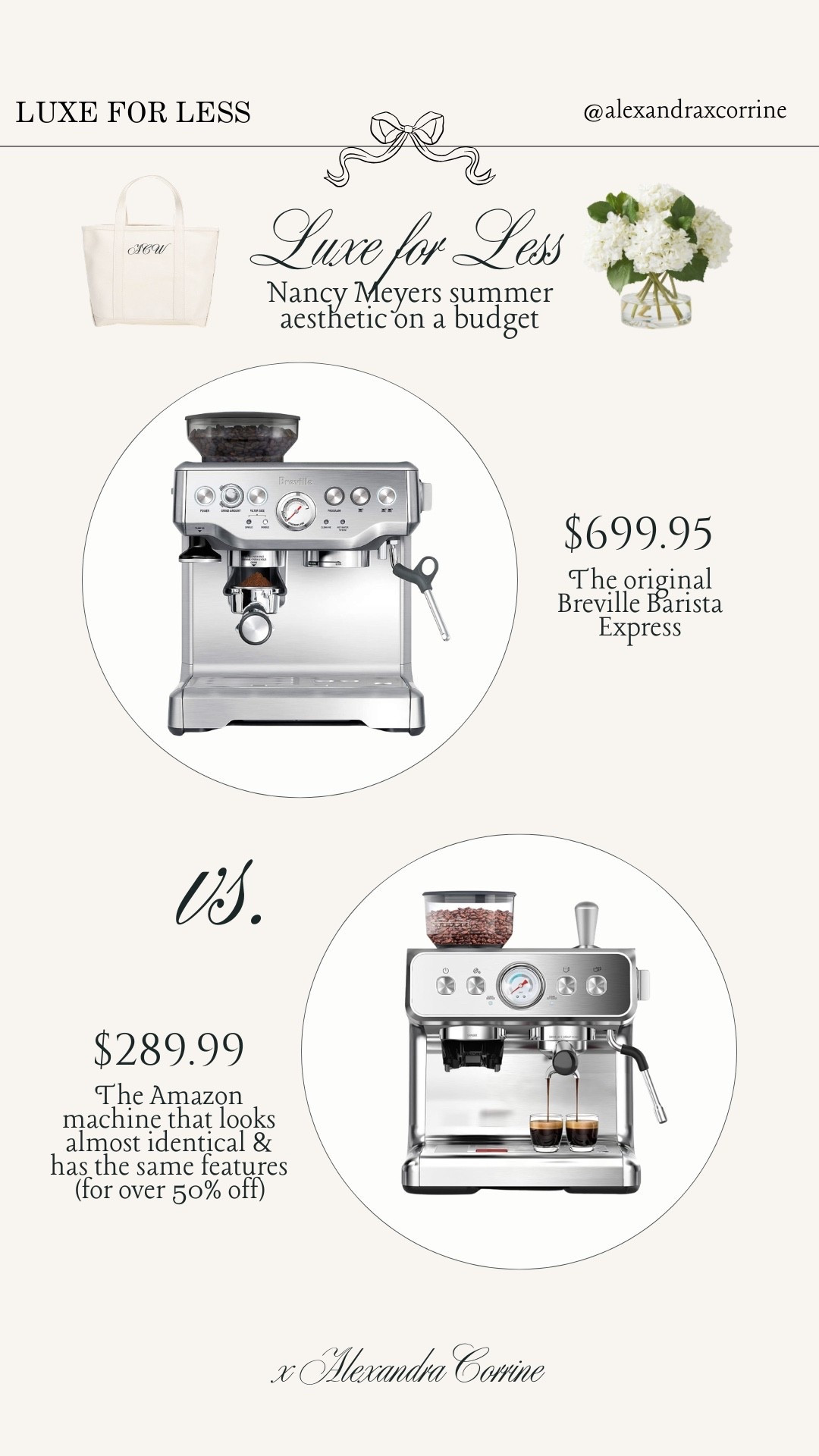 Nancy Meyers on an Amazon budget ☕️🧺

Nancy Meyers, summer aesthetic, bougie on a budget, budget friendly, sale finds, dupe, summer, espresso, coffee maker, breville

#LTKSeasonal #LTKSaleAlert