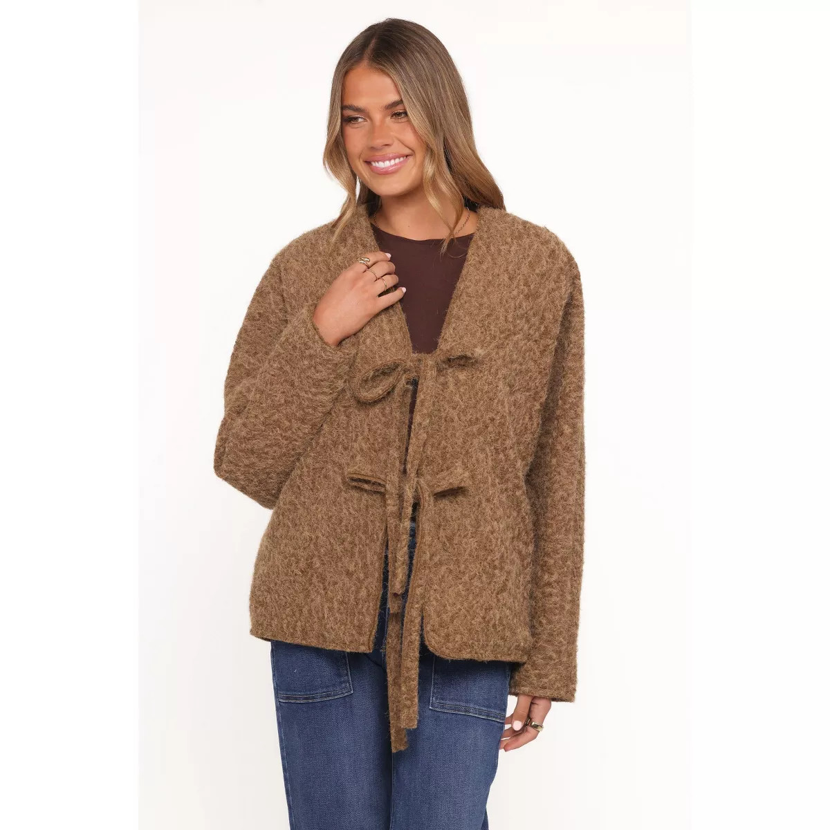 Kimmy Bow Oversized Cardigan - Moss XS | Target