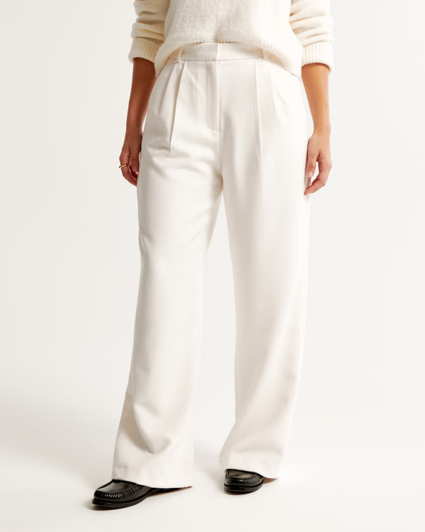 Curve Love A&F Sloane Tailored Wide Leg Pant | Abercrombie & Fitch (US)