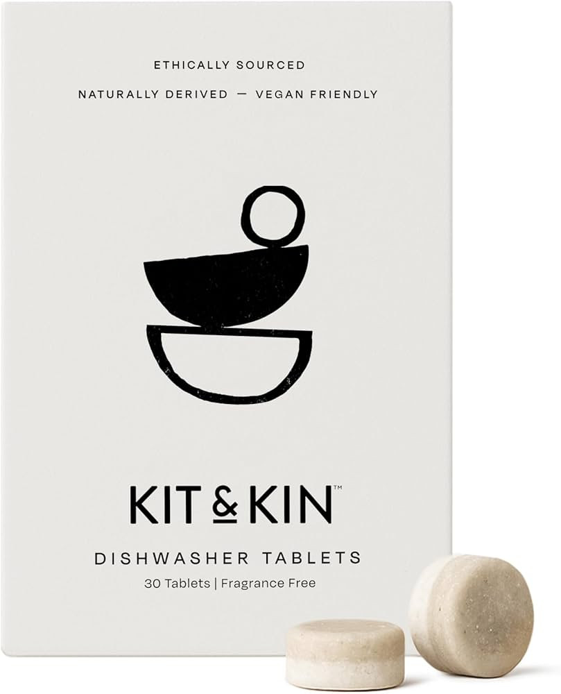 Kit & Kin Dishwasher Tablets 30 Tabs | Fragrance Free & Naturally Derived | Recyclable Plastic-fr... | Amazon (UK)