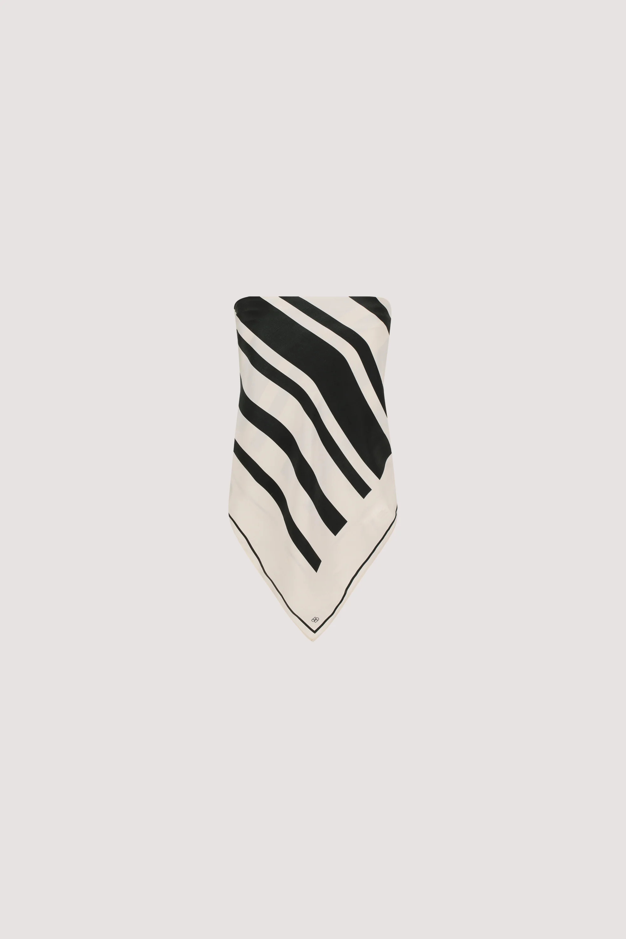 RAE BLACK STRIPE SILK SCARF | DISSH