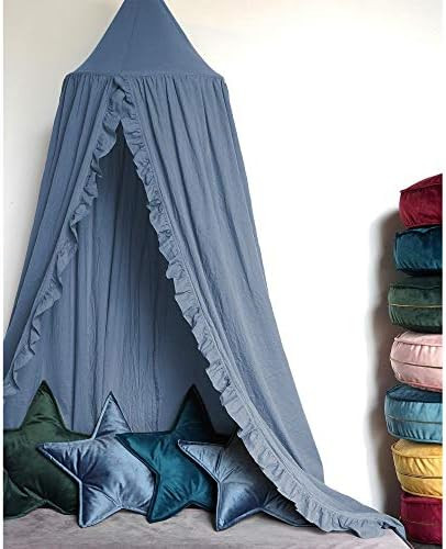 Amazon.com: MOMAID Baby Bed Canopy with Frills Crib Reading Nook Game Tent for Kids Hanging Net N... | Amazon (US)