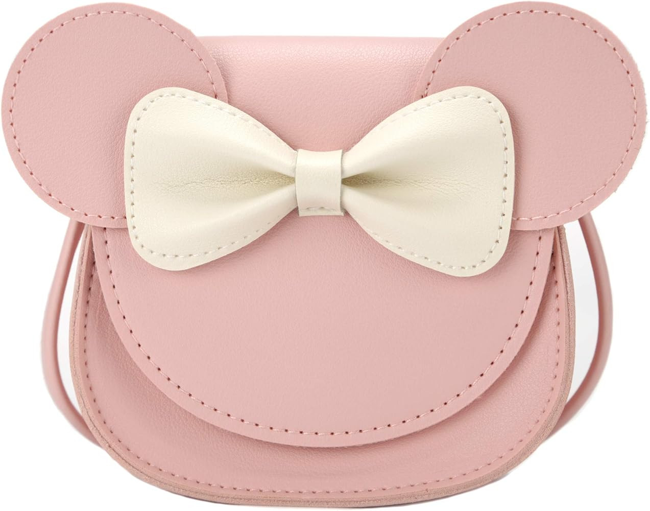 Little Mouse Ear Bow Crossbody Purse,PU Shoulder Handbag for Kids Girls Toddlers(Pink) | Amazon (US)