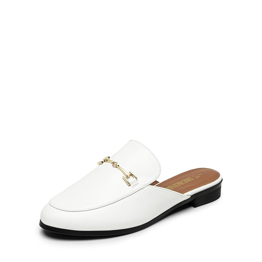 DREAM PAIRS Mules for Women Flats Comfortable Buckle Mules Slip on Slides Backless Loafers Shoes | Amazon (US)