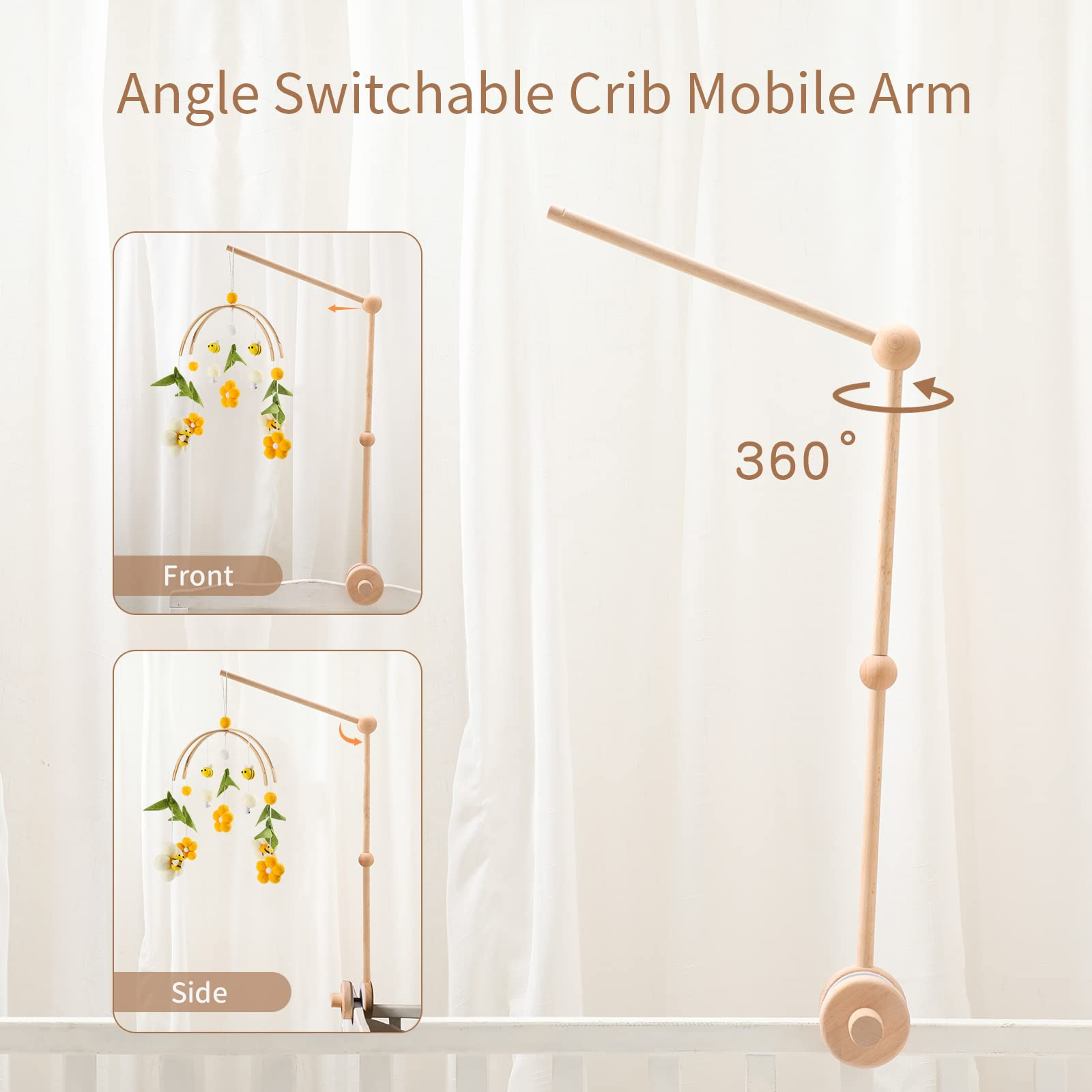 Crib Mobile Arm Wooden Mobile Arm for Crib 27 Inch Baby Crib Mobile Arm for Hanging Baby Toys 100... | Amazon (CA)