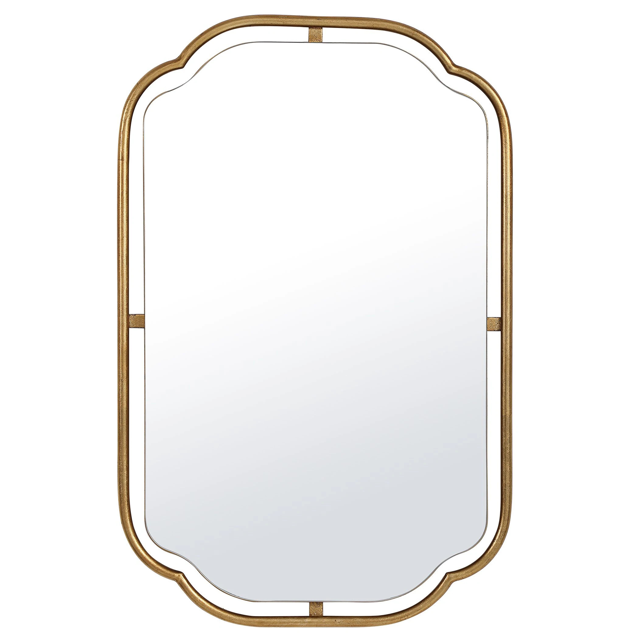 allen + roth 21.625-in W x 34.63-in H Oval Gold Framed Wall Mirror | LOW00497 | Lowe's