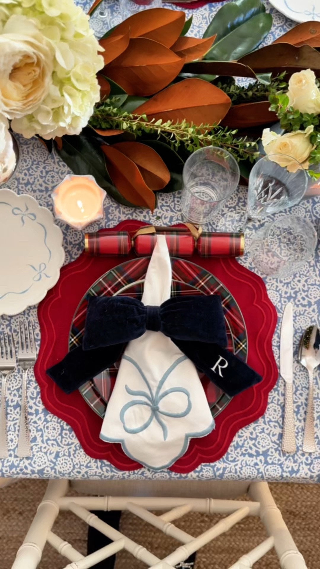 Helping you plan ahead for the holidays with 2 Christmas tabletop ideas. Red tartan plates, bow napkins, navy boy napkin rings OR bow plates, tartan napkins, and red velvet bow napkin rings. Both paired with etched stemware and glassware & red scalloped placemats 

#LTKHome #LTKVideo #LTKHoliday