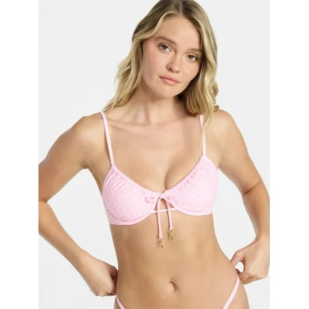 No Boundaries Polka Dot Print Underwire Bikini Top Women’s XXS-XXL | Walmart (US)