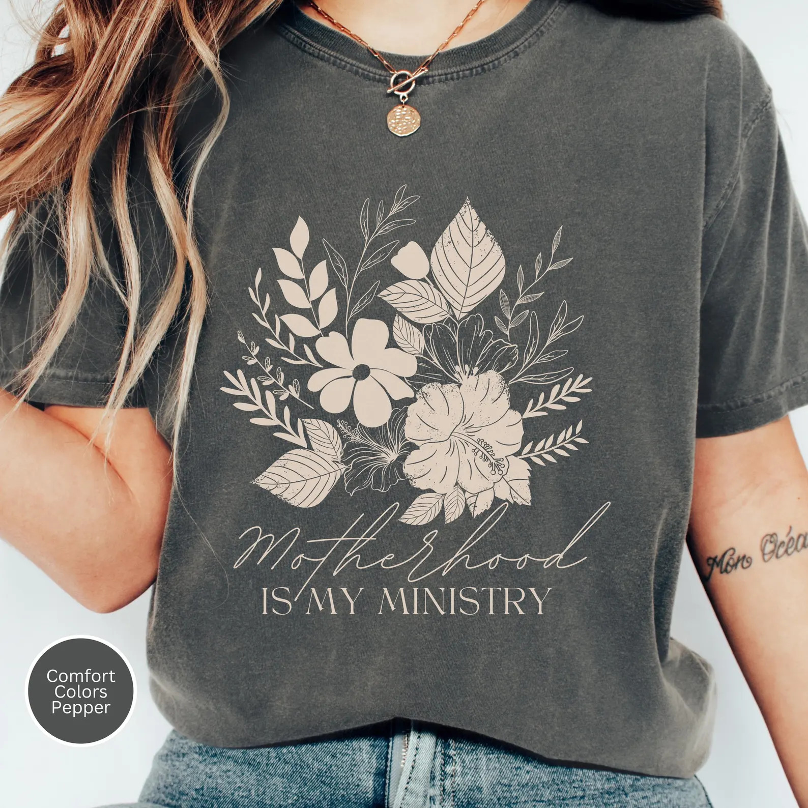 Motherhood is My Ministry Floral Shirt, Floral Christian Tee, Homeschool Mom Shirt, Faith Based S... | Etsy (US)