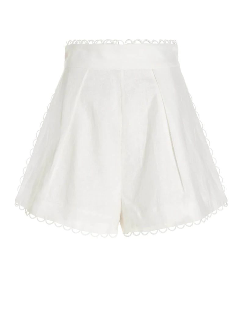 Zimmermann Scalloped Edge Detail Shorts | Cettire Global