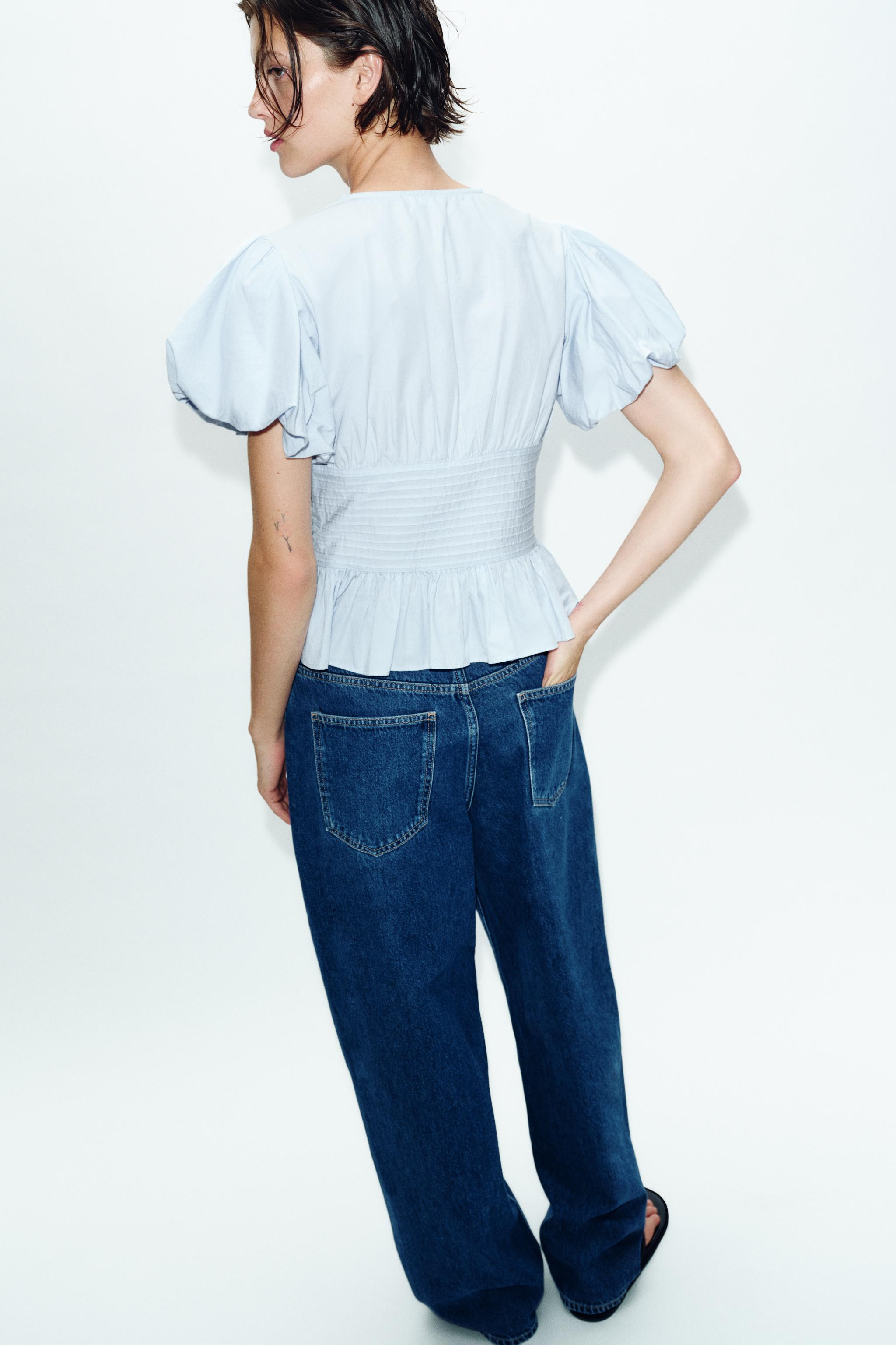 PUFF SLEEVE PINTUCK BLOUSE | Zara US