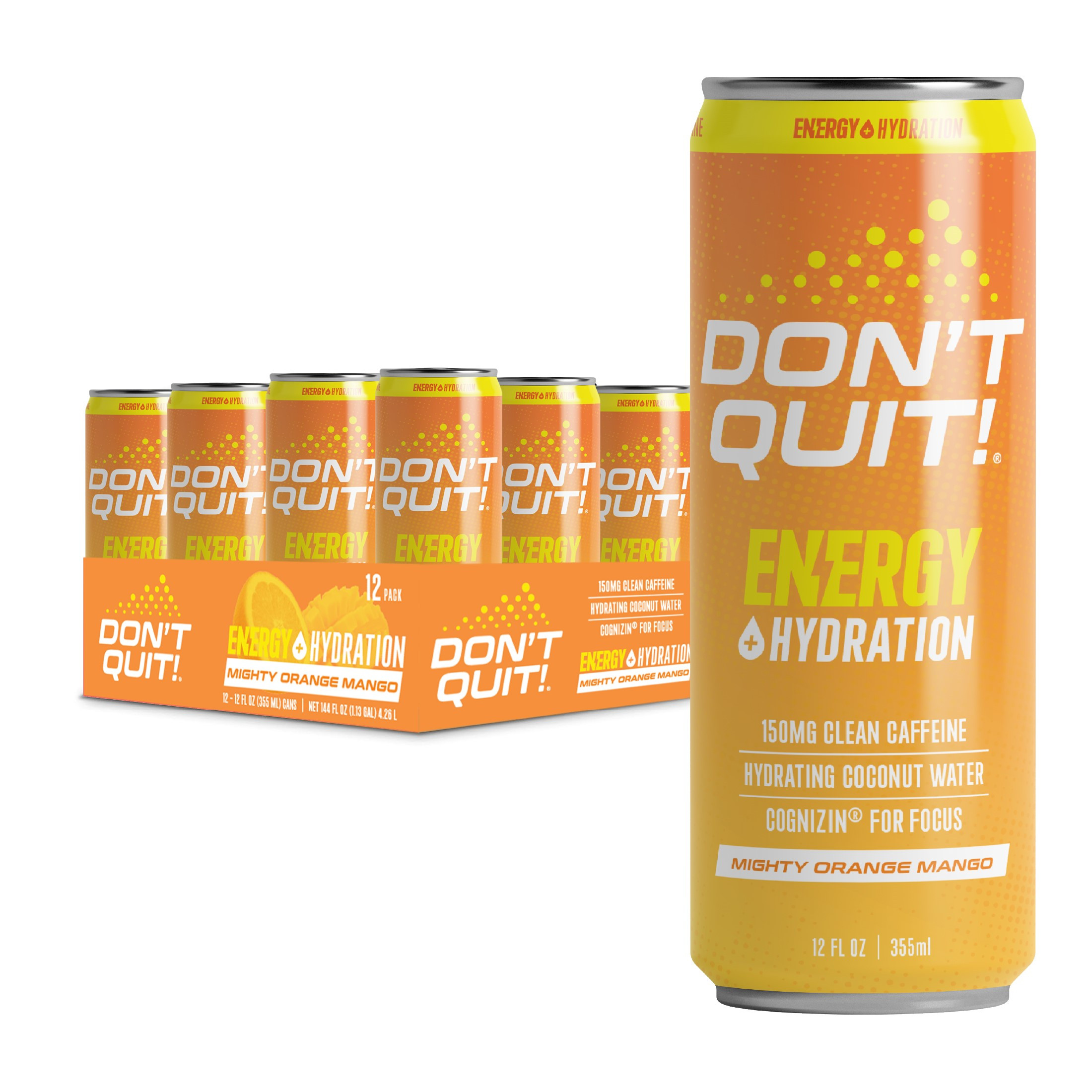 Don't Quit Clean Sports Energy, Mighty Orange Mango 12oz 12pk | Walmart (US)