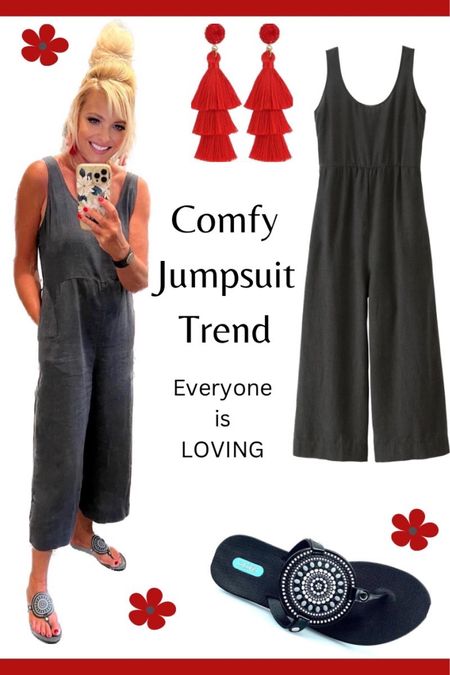The #trend in #jumpsuits comfy and flowing! Love the dark gray with pops of red 

#LTKFind #LTKshoecrush #LTKstyletip