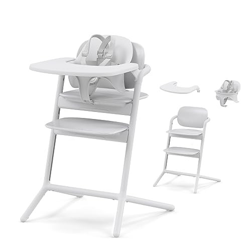 Cybex Lemo High Chair with Modern Design, Easy One Hand Depth and Height Adjustment, Anti-Tip Wheels, and Easy Assembly, Convertible to Adult Chair, All White | Amazon (US)