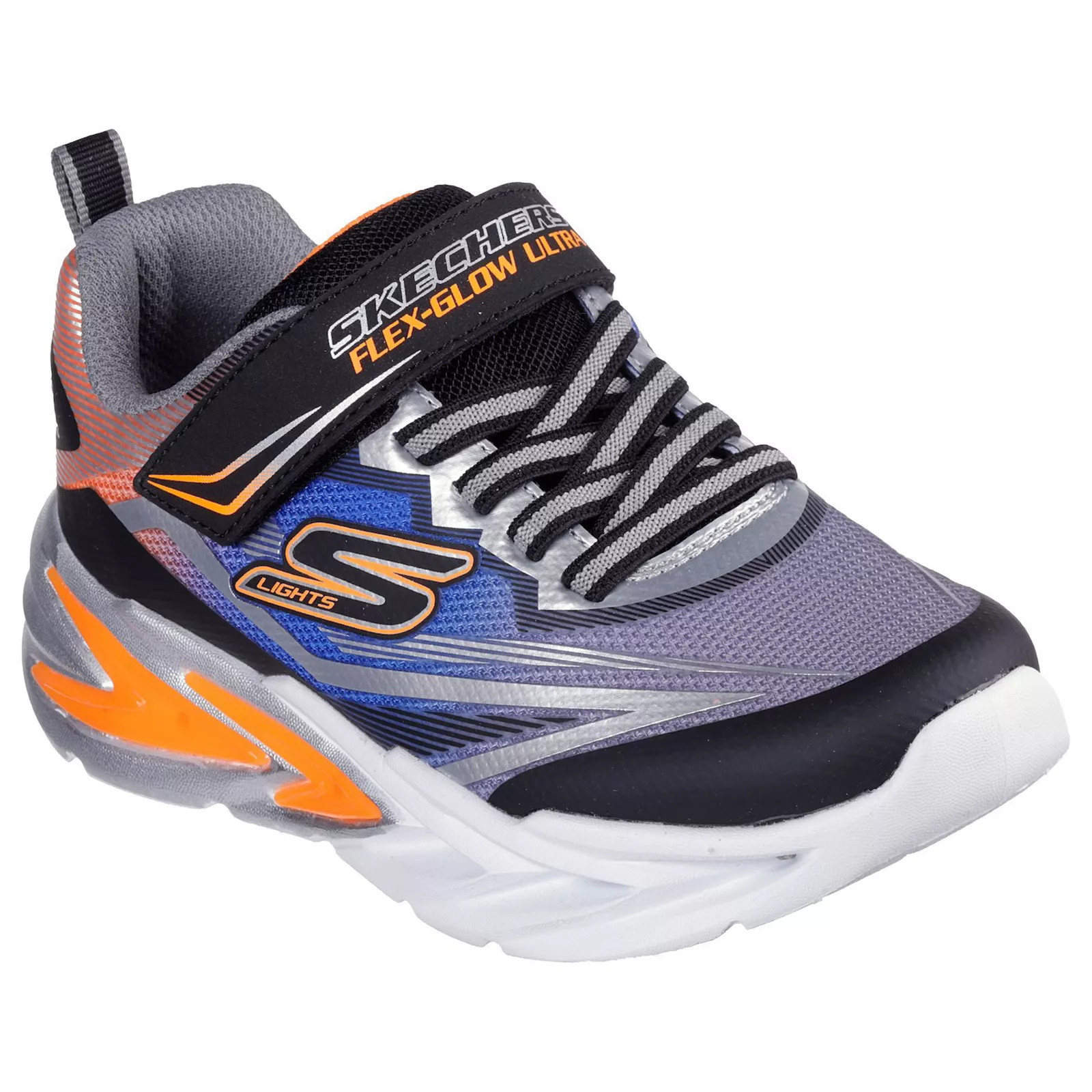 Skechers Flex-Glow Ultra Boys' Light-Up Shoes, Boy's, Size: 1, Black Silver | Kohl's