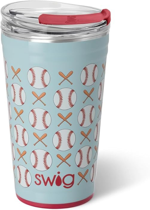 Swig Life 24oz Party Cup, Stackable Insulated Travel Coffee Tumbler with EZ Slider Lid, Cup Holde... | Amazon (US)