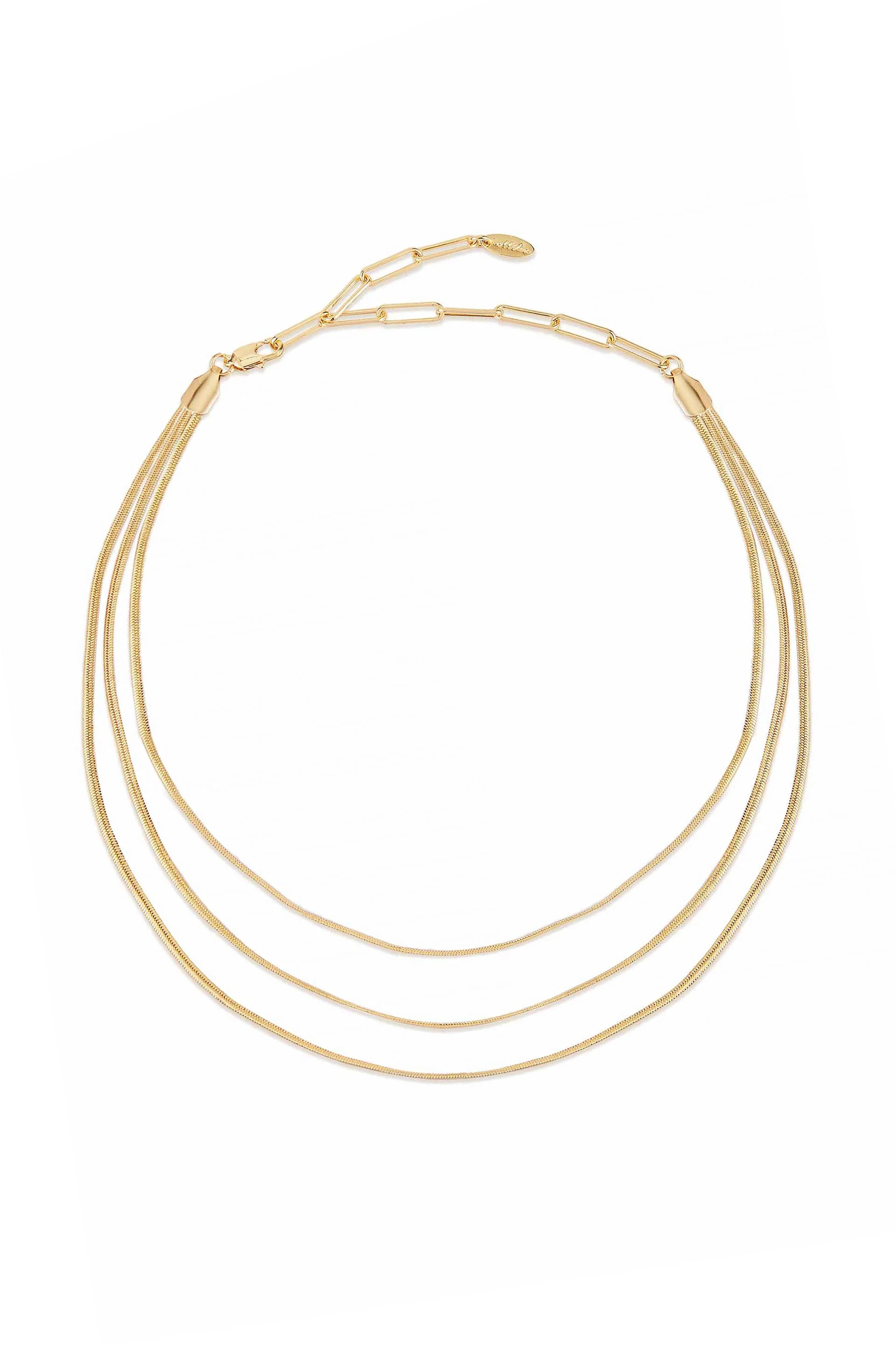 Triple Flex Snake Chain Layered 18k Gold Plated Necklace | Ettika