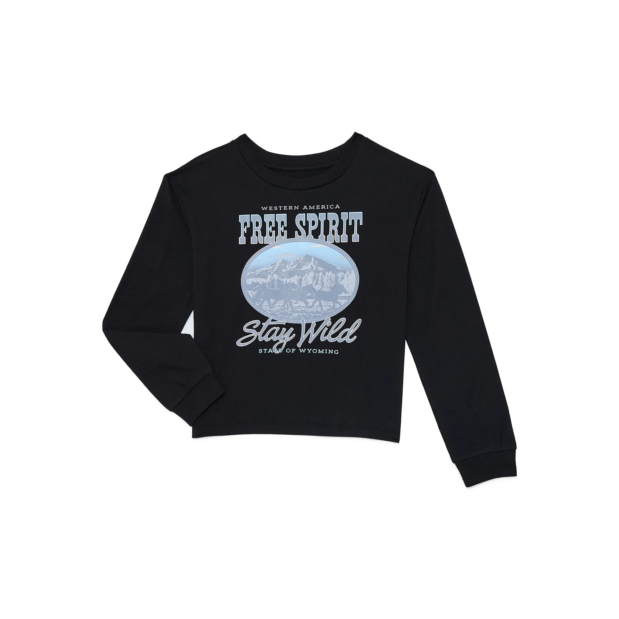 Wonder Nation Girls and Girls Plus Free Spirit Graphic Tee with Long Sleeves, Sizes 4-16P | Walmart (US)