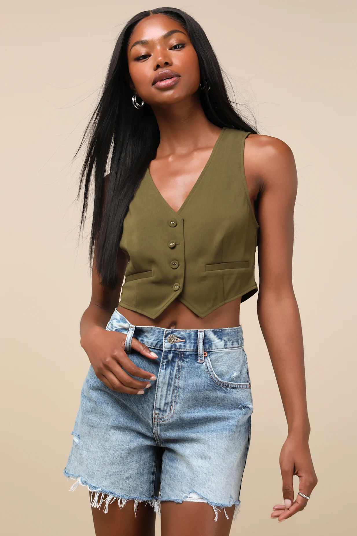 Crossroads Medium Wash Distressed Mid-Rise Cutoff Shorts | Lulus