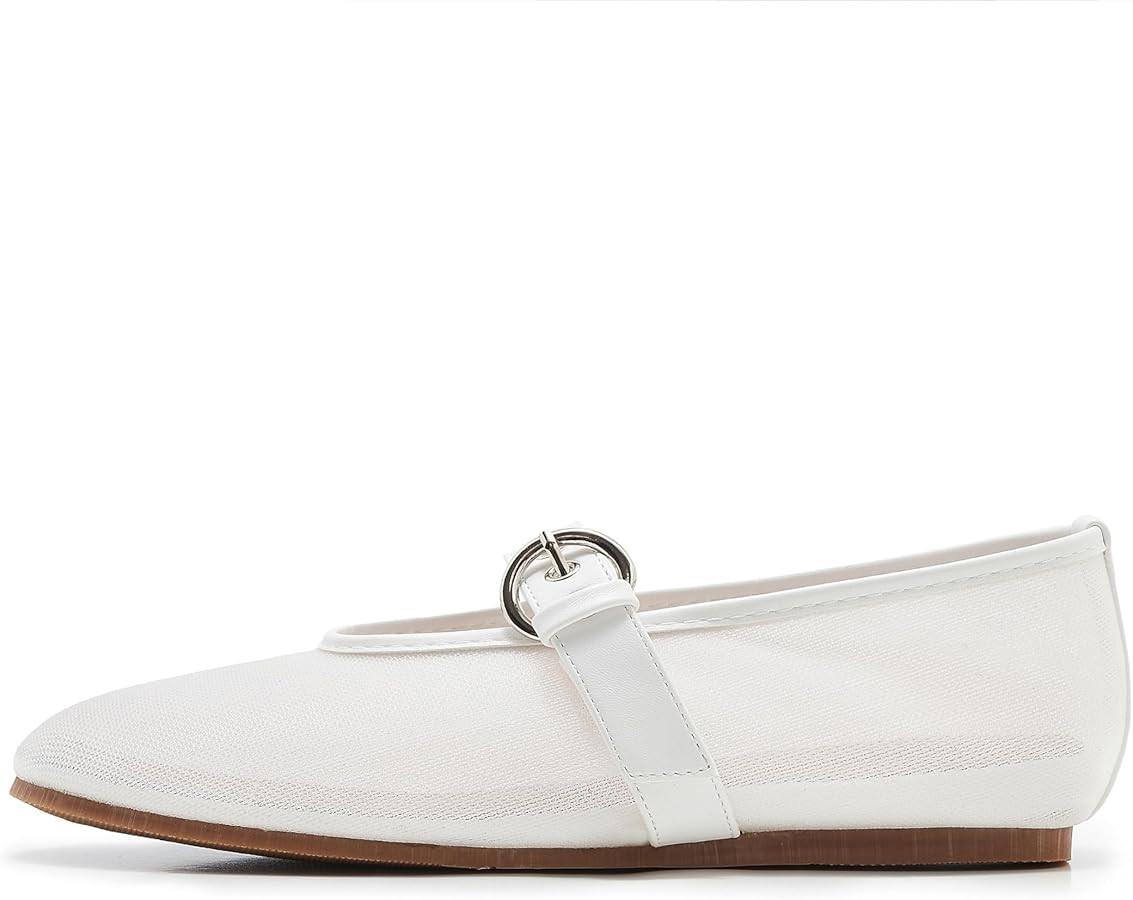 Mesh Ballet Flats for Women Round Toe Buckle Strap Mary Jane Flat Comfortable Casual Ballerina Sh... | Amazon (US)