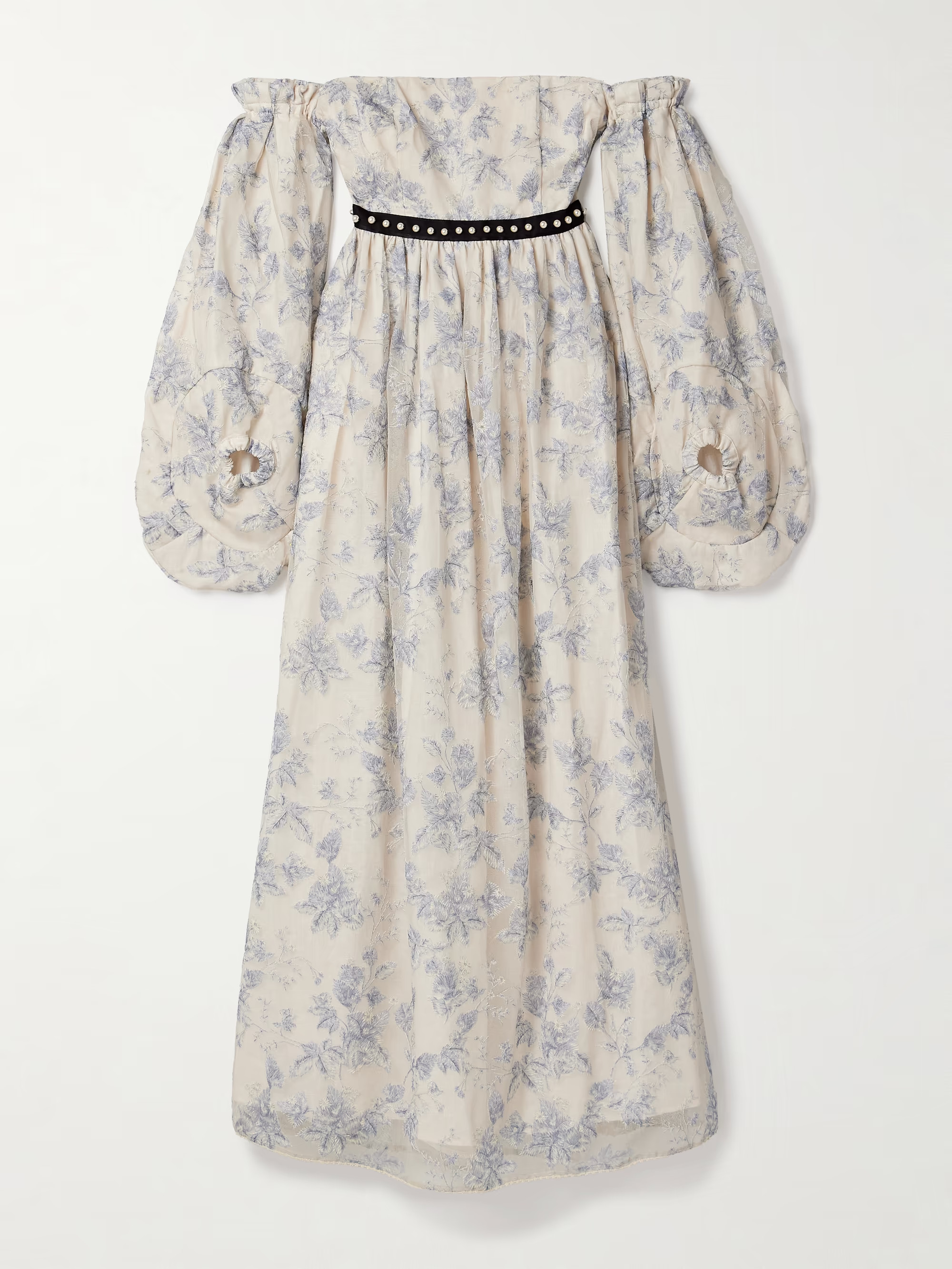 Alhelí Bougainvillea off-the-shoulder embellished tulle midi dress | NET-A-PORTER (UK & EU)