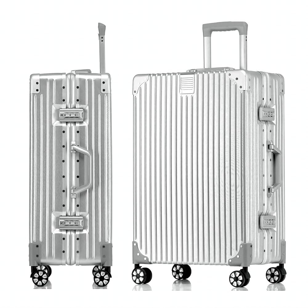 Aoliwei Koffer Handgepäck · Silber · Alu-Rahmen · Hartschalen in Polycarbonat · Trolley Reis... | Amazon (DE)