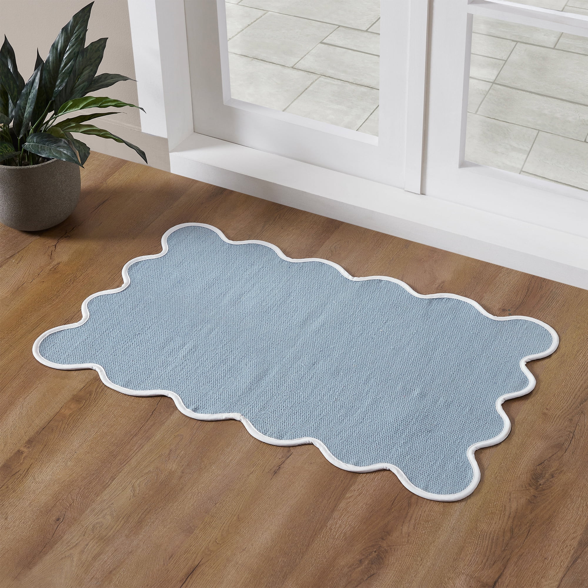 My Texas House Blue Scallop Indoor/Outdoor Layering Rug, 24" x 38" | Walmart (US)