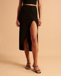 Women's Elevated Midi Skirt | Women's Bottoms | Abercrombie.com | Abercrombie & Fitch (US)