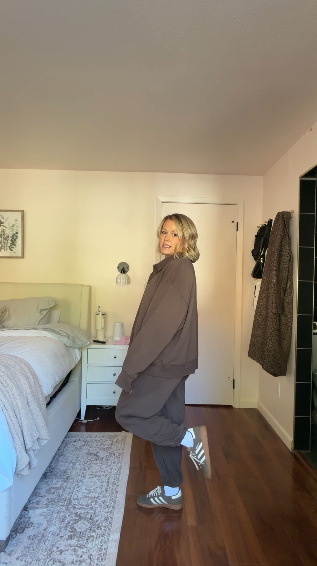 10 min to feel 10 better postpartum 
Sizing:
XXL in top, S in pants. Shoes run big, size down 1/2 size 
Linking my sweat set and fav makeup currently on sale at Sephora! 

#LTKStyleTip #LTKSaleAlert #LTKBeauty