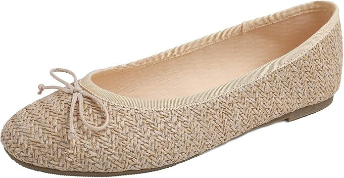 FEVERSOLE Women's Sparkle Memory Foam Cushioned Colorful Shiny Ballet Flats Glitter | Amazon (US)