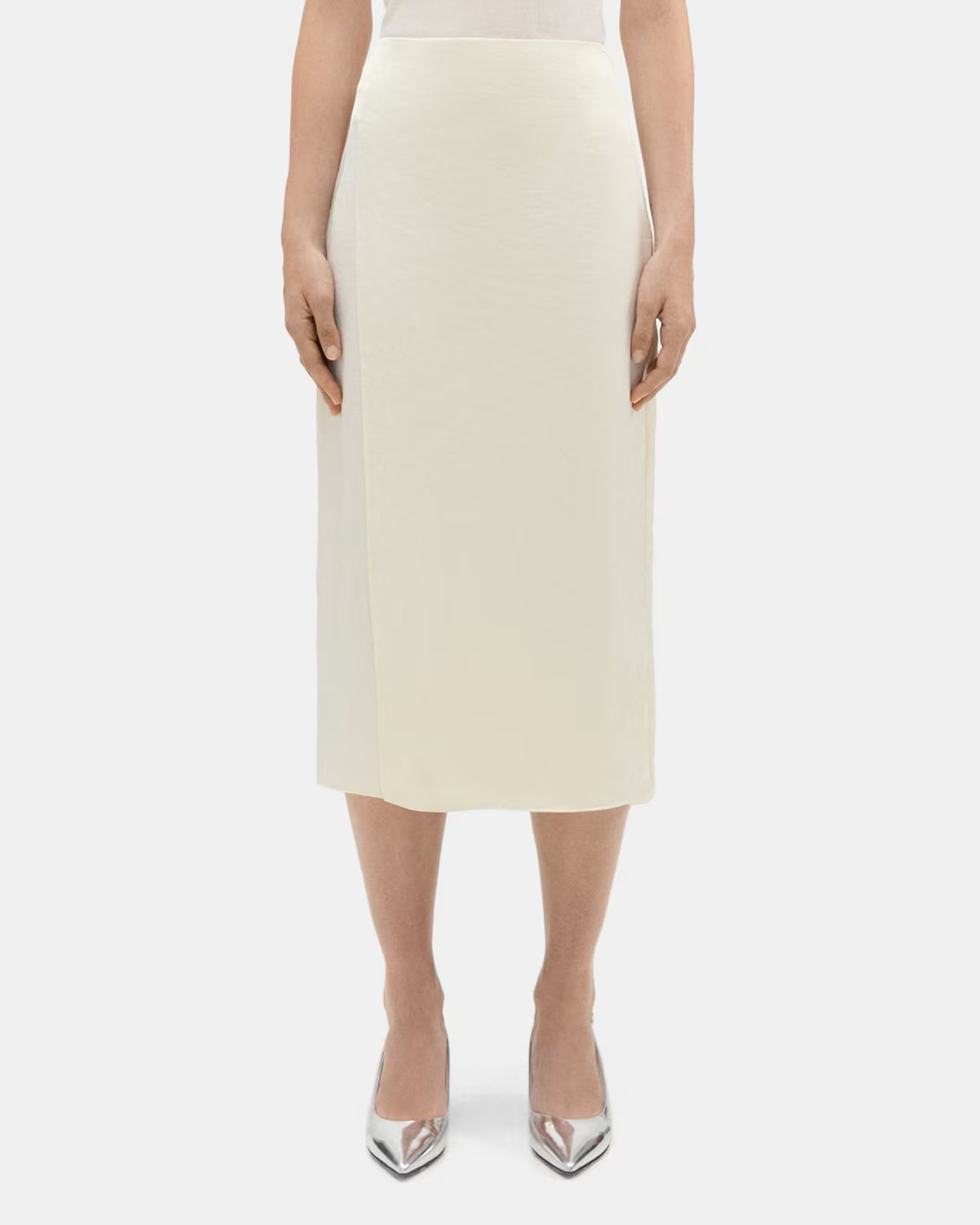 Crushed Satin Wrapped Midi Skirt | Theory Outlet | Theory Outlet